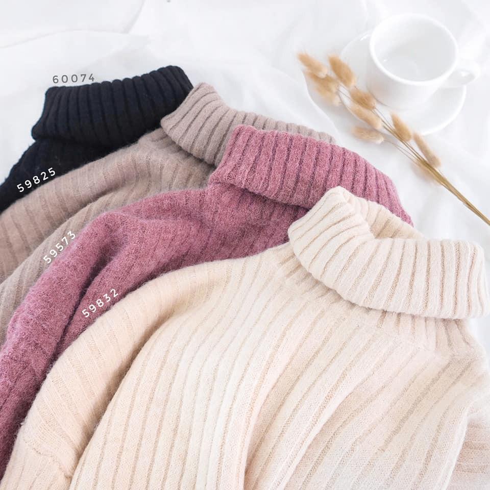 Áo len cổ lọ trơn sọc dài tay nhiều màu Unisex Ulzzang - Made by Fiin