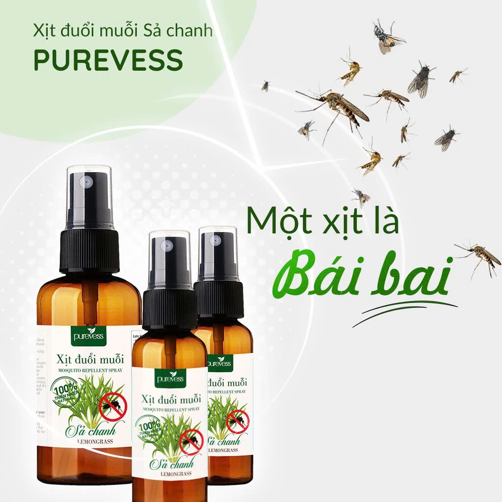Tinh dầu xịt đuổi muỗi sả chanh Purevess