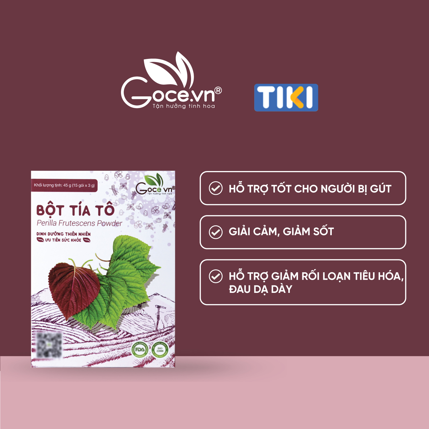 Bột tía tô nguyên chất Goce – 45g ST