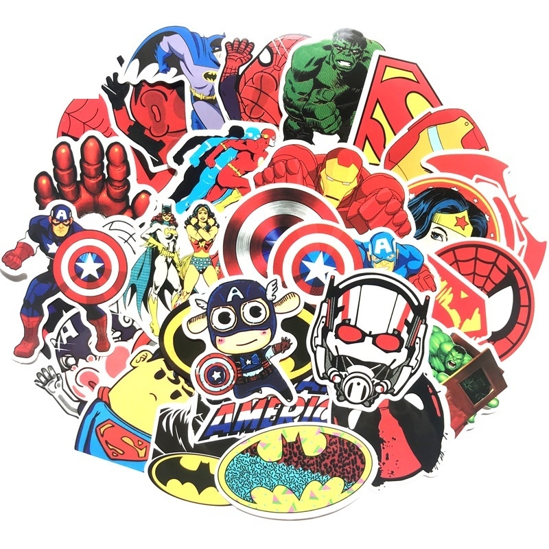 Sticker Siêu Anh Hùng Marvel set 30 ảnh