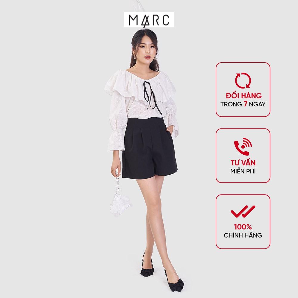 Áo kiểu nữ MARC FASHION ren cổ bèo kèm nơ ruy băng