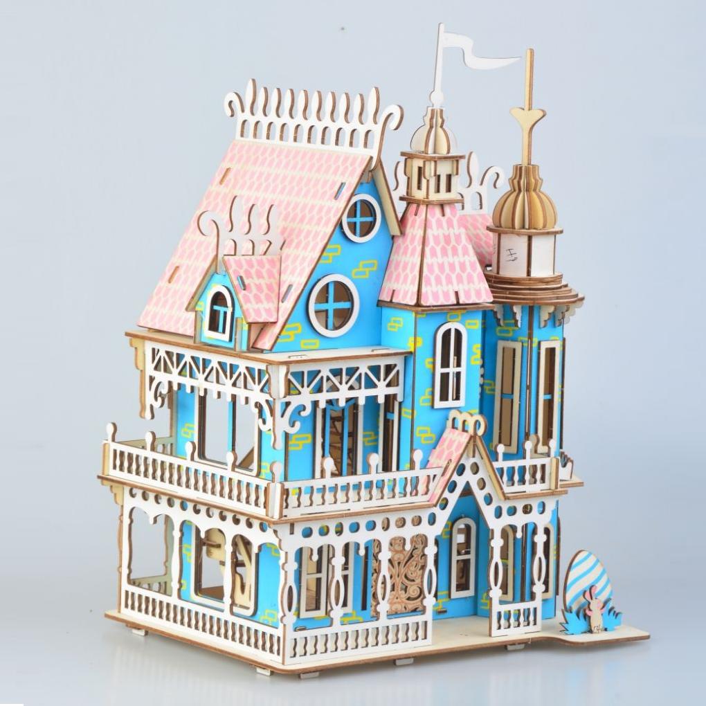 Đồ chơi lắp ráp gỗ 3D Mô hình Fantasy Villa Laser HE08