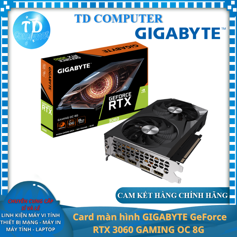 Card màn hình GIGABYTE GeForce RTX 3060 GAMING OC 8G - Hàng chính hãng Viễn Sơn phân phối