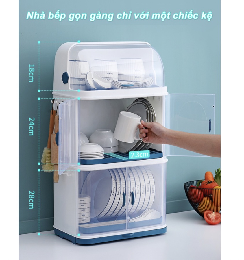 Tủ chén lắp ráp 3 tầng 3-C12-L1-112