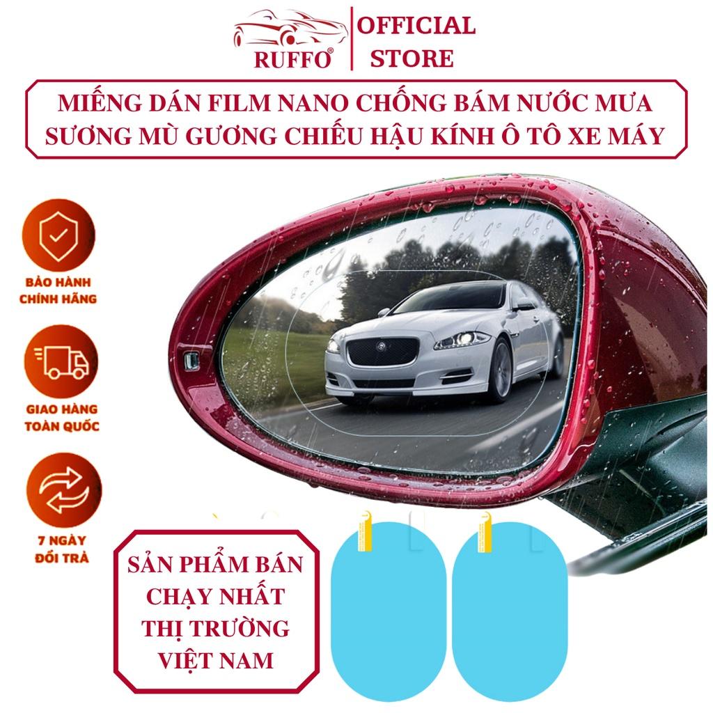 Combo 2 Miếng Dán Film Nano Chống Bám Nước Mưa Sương Mù Kính Gương Ô Tô Tiện Lợi - Phụ Kiện Xe Hơi Ruffo Cao Cấp Giá Rẻ