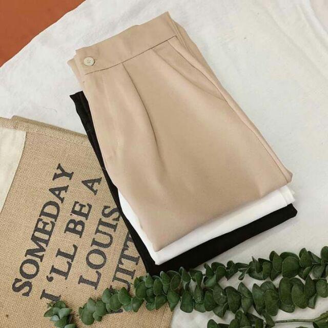 Quần tây suông nút