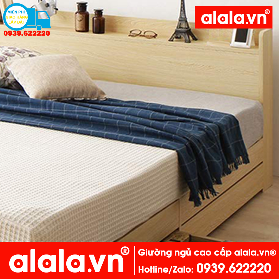 Giường ngủ ALALA01 (1m4x2m) gỗ HMR chống nước - www.ALALA.vn® - Za.lo: 0939.622220