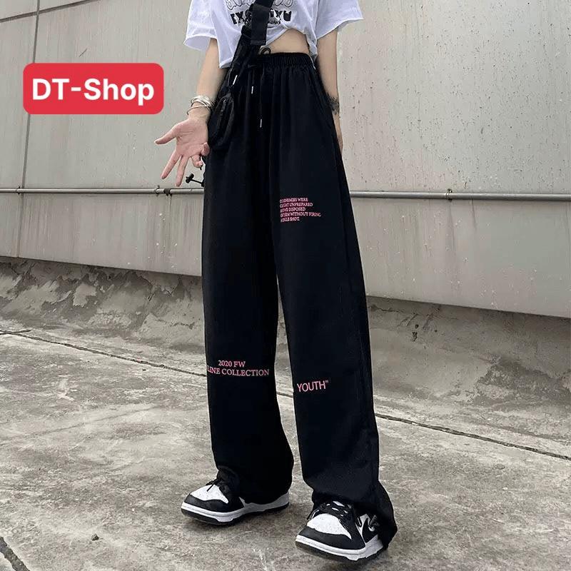 Quần ống rộng suông nữ lưng cao YOUTH - Unisex Nam Nữ mặc đẹp - DT-Shop