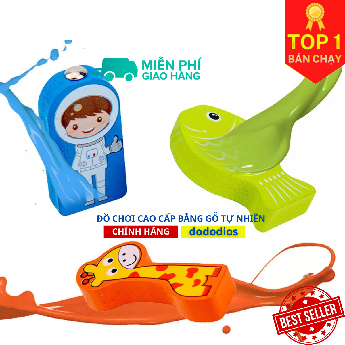 Đồ Chơi Bảng Chữ Cái Thông Minh Hãng DoDoDios – Bộ Trò Chơi Câu Cá, Ghép Số Học, Hình Ảnh