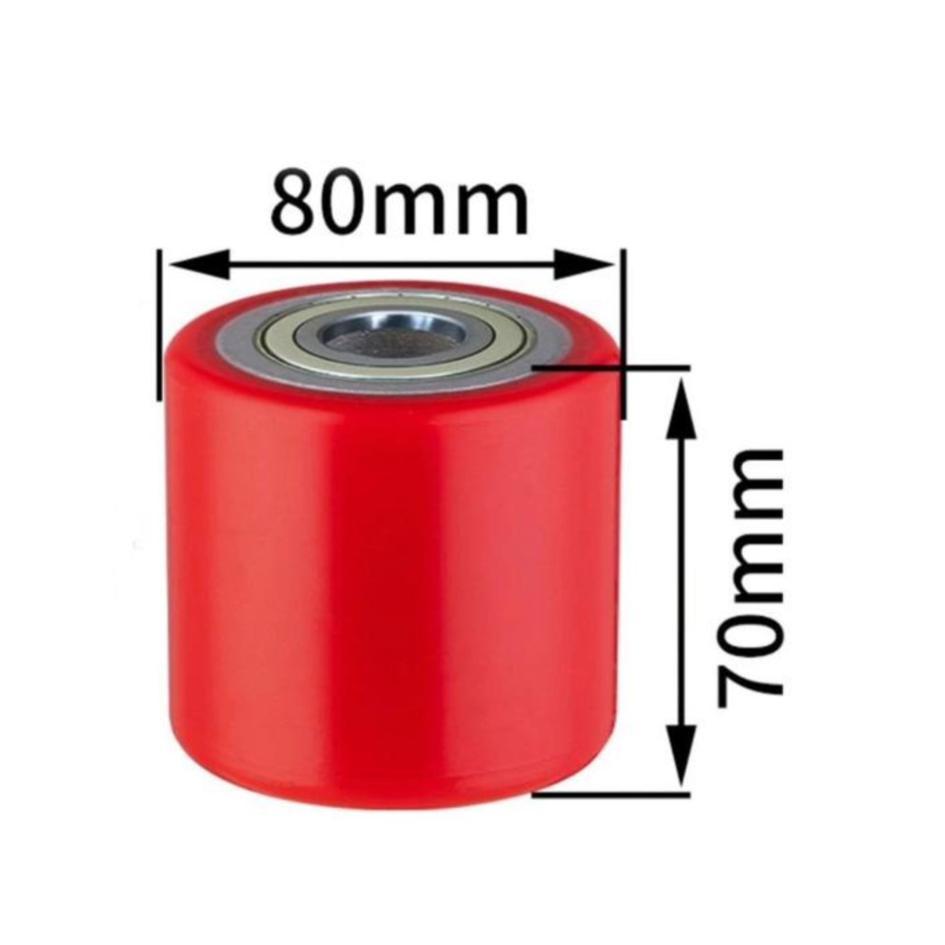 Bánh xe rời PU, phụ tùng thay thế cho bánh xe xe nâng tay (bánh sau), Bánh xe nâng tay PU 80x70mm - Pareo