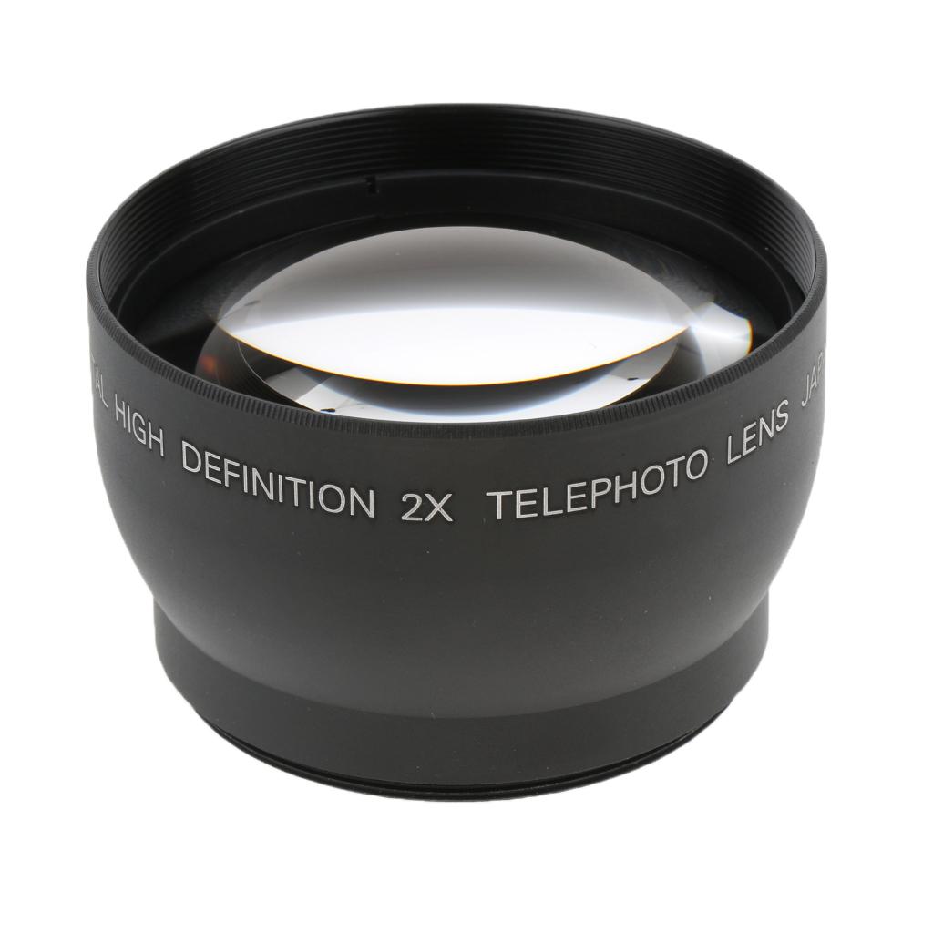 52mm Telephoto Conversion Lens with 2x Magnification for Camera DSLR