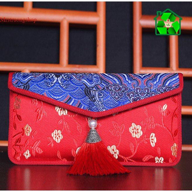 Phong bì đỏ đám cưới, nạp tài Vải Gấm Cao cấp Sang Trọng