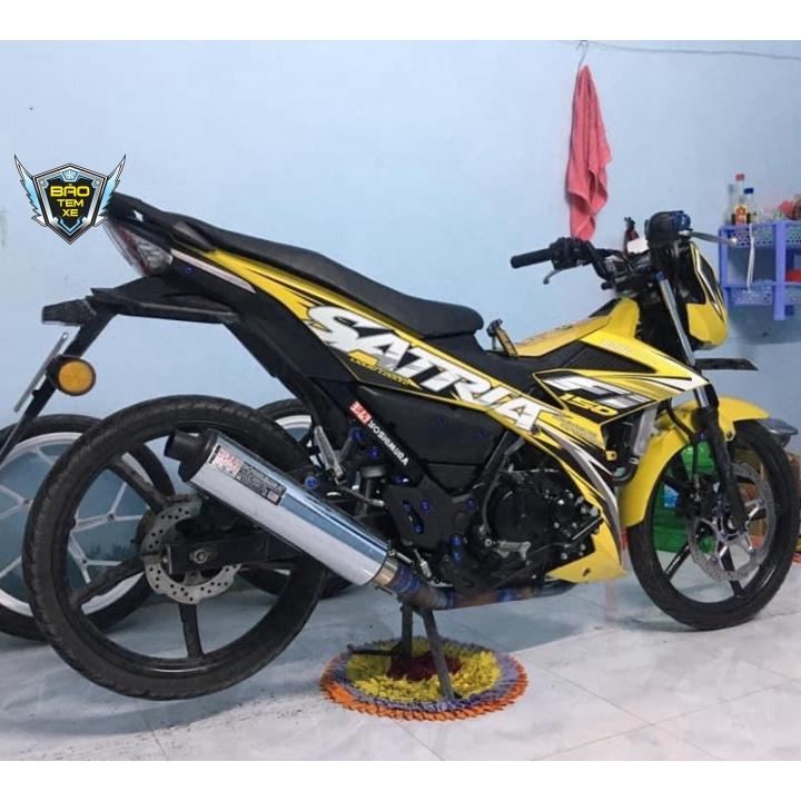 Tem rời dán xe satria fi sấm sét dán xe vàng