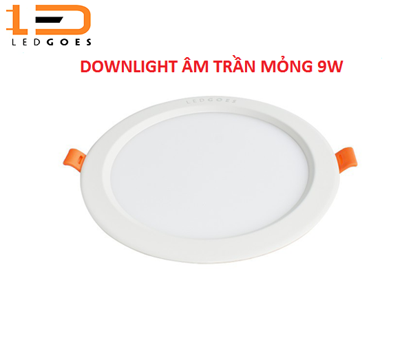 Đèn LED âm trần siêu mỏng LEDGOES 9W lỗ khoét 120mm