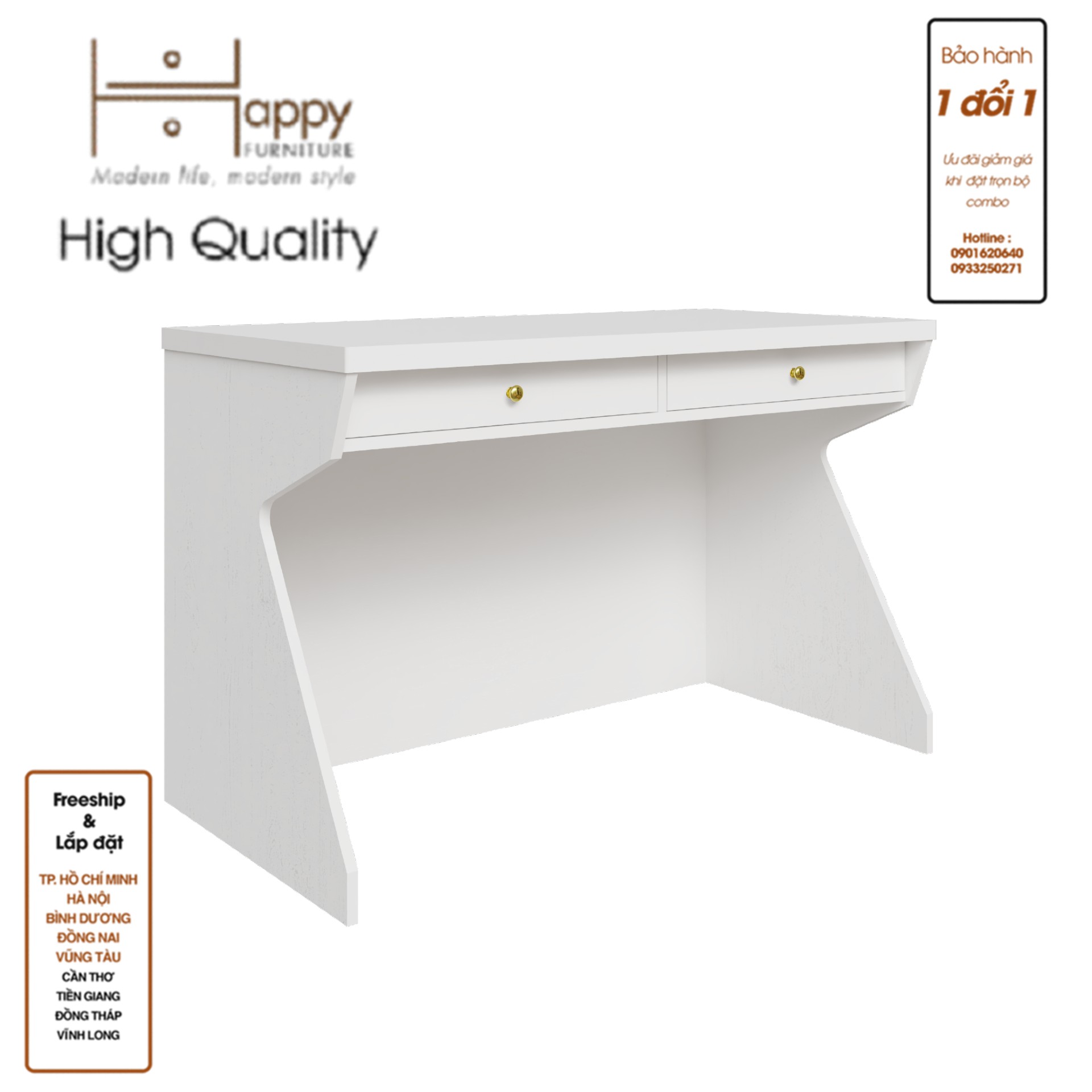 [Happy Home Furniture] HELI , Bàn làm việc 2 ngăn kéo , 120cm x 60cm x 75cm ( DxRxC), BAN_056