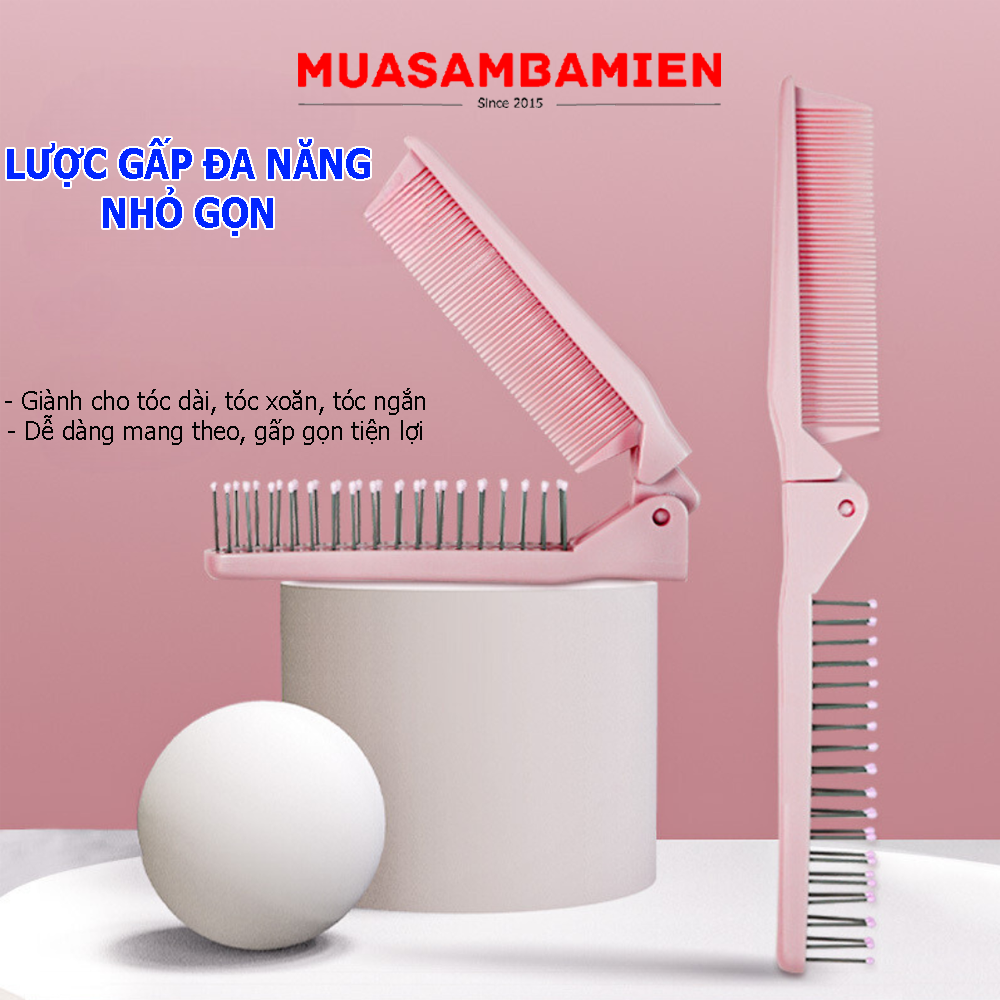 Lược chải tóc mini gấp gọn tiện lợi cao cấp Hair Style, lược gấp mini bỏ túi cao cấp