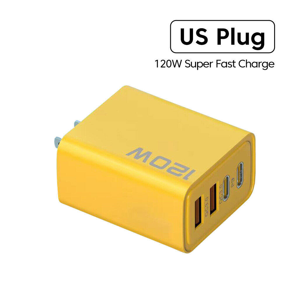 Bộ sạc nhanh 4 cổng, 120W: 2 cổng Type C + 2 cổng USB - Và cáp sạc nhanh 4 in 1 - Hàng chính hãng