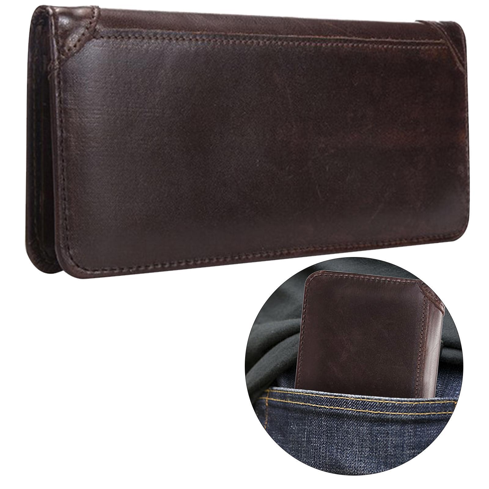 Men Long Wallet  Bifold Vintage Style Minimal PU Leather Card Holder