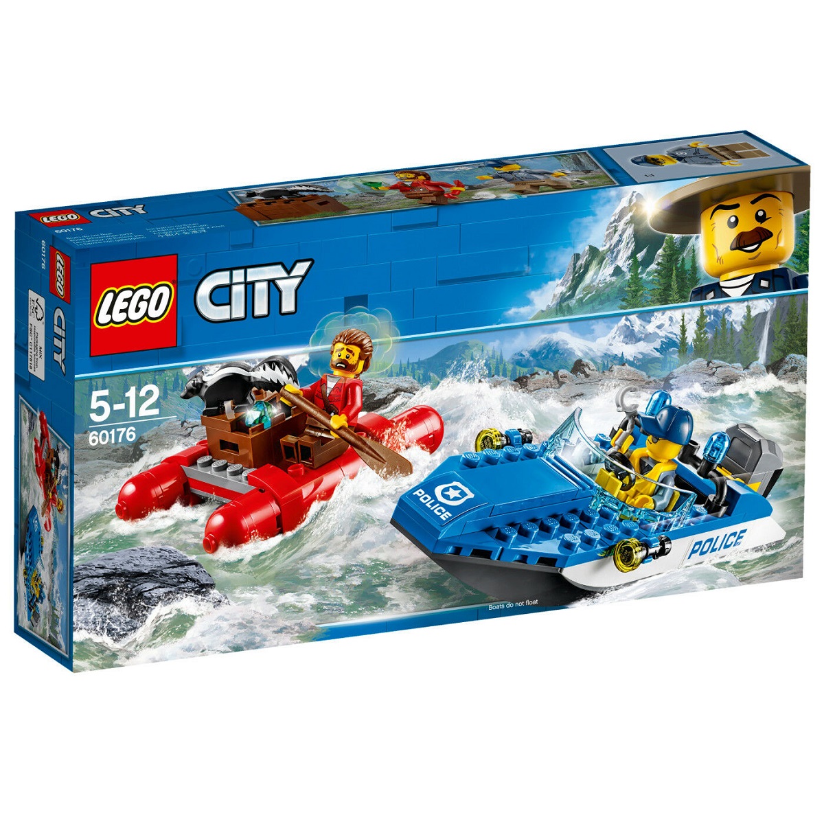 Thuyền Hơi Tẩu Thoát LEGO City 60176 (126 Chi Tiết)