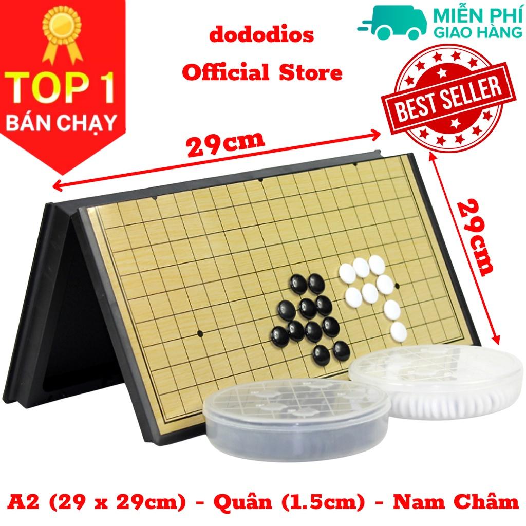 Cờ vây nam châm 15 dòng, 100 đen + 101 trắng, quân cờ đường kính 1.5cm, cao 0.5cm - Hãng dododios - A2