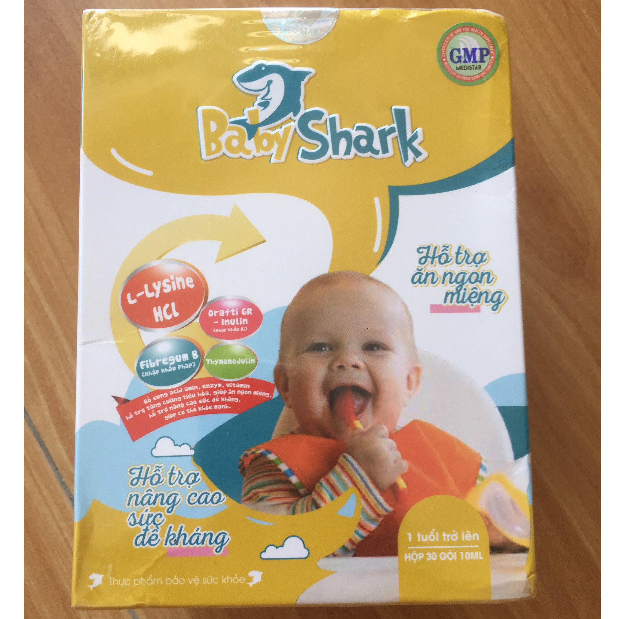 Siro Cá Mập Gold X2 - Baby Shark - Siro cho trẻ biếng ăn táo bón (30 gói x 10ml)