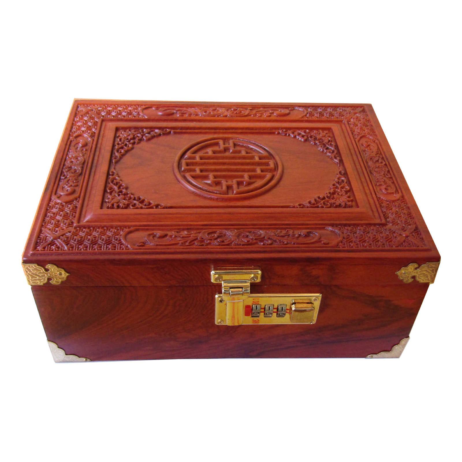 Hộp Đựng Trang Sức, Con Dấu Chạm Cổ Điển Gỗ Hương To MK03