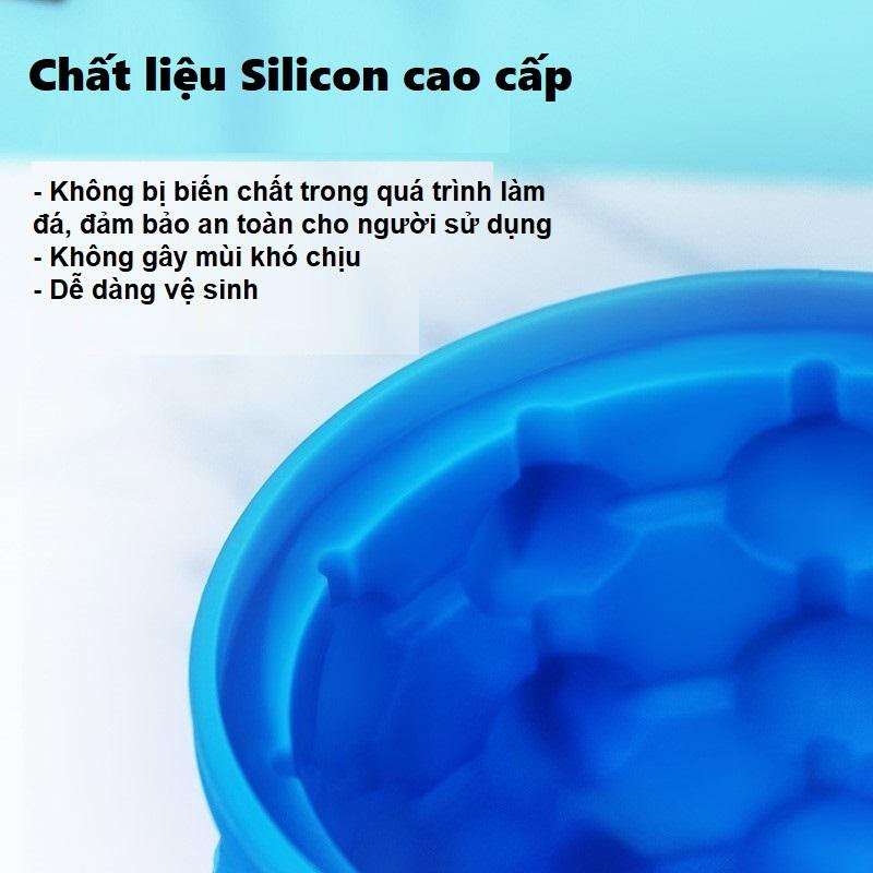 Cốc làm đá silicon thông minh có nắp đậy tiệt trùng - Cốc làm đá viên an toàn vệ sinh - cốc làm đá mini