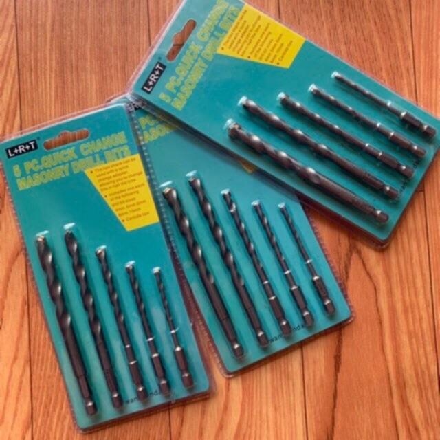 BỘ MŨI KHOAN BÊ TÔNG ĐUÔI LỤC GIÁC 5 MÓN L + R +T