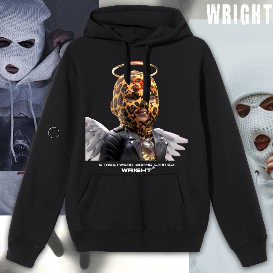 Áo hoodie WRIGHT Gangster mặt nạ da báo chất cool ngầu phong cách streetwear 2021 unisex