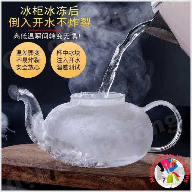 (HÀNG ĐẸP) Ấm thuỷ tinh chịu nhiệt 600ml