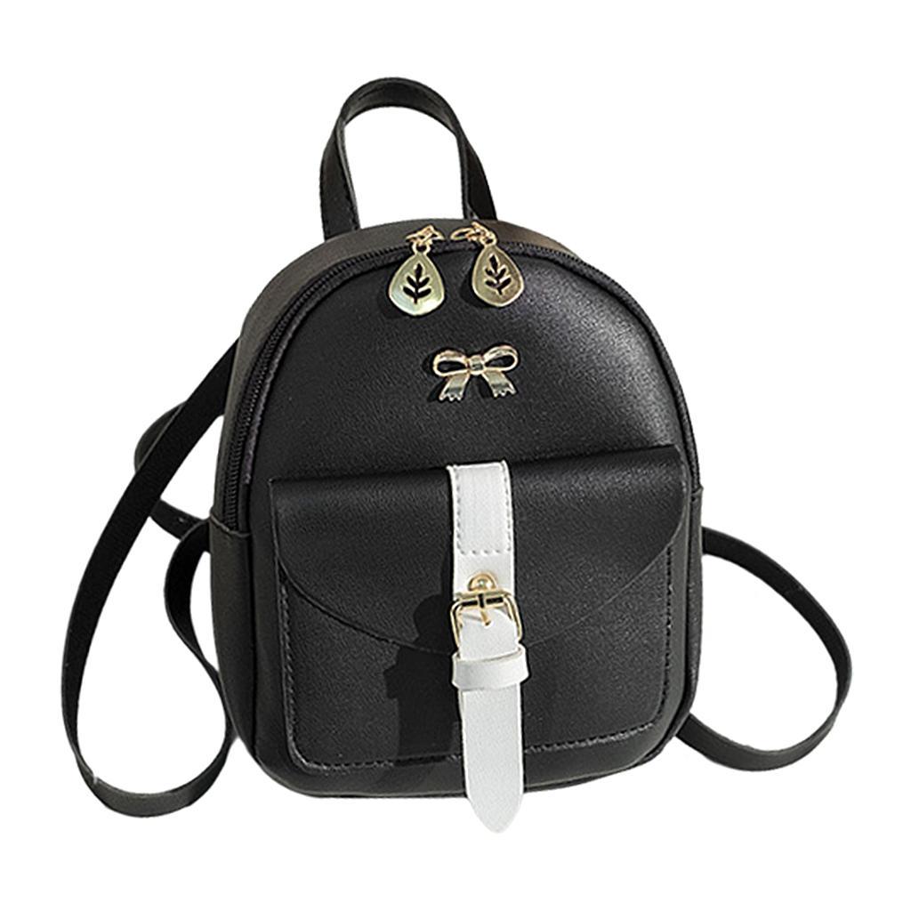 Girl   Leather Small Travel Shoulder Rucksack  Bag