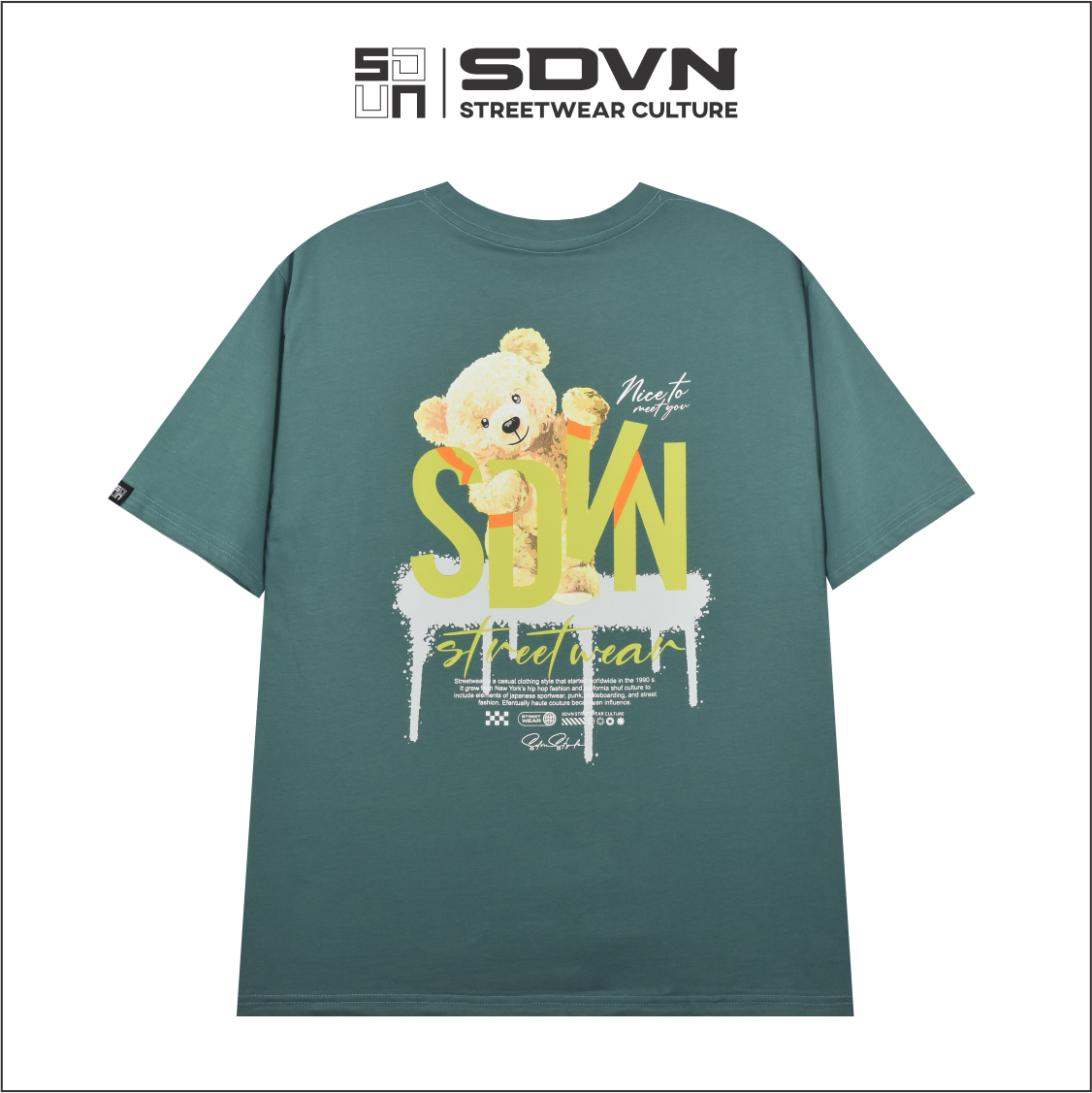 Áo Thun Unisex form rộng - Brand Chính Hãng SDVN - NICE TO MEET YOU