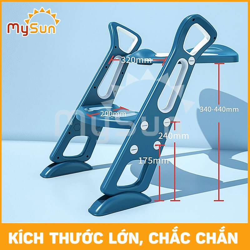 Thang ghế bô nắp bệ thu nhỏ bồn cầu vệ sinh Toilet chống trượt an toàn cho bé MySun