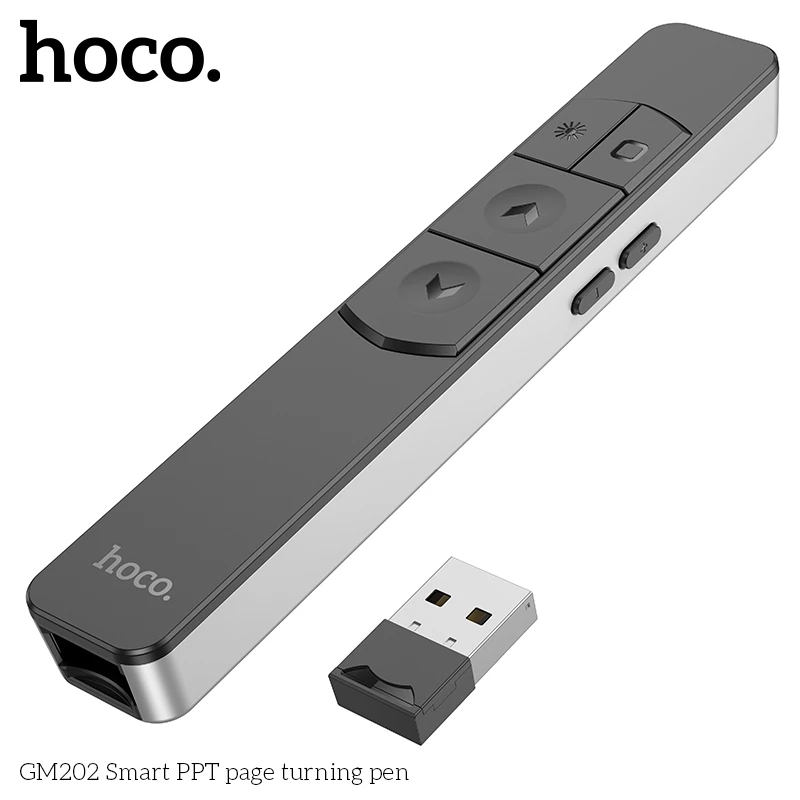 Bút trình chiếu pin sạc lazer đỏ dùng cho thuyết trình cổng sạc Type C dung lượng pin 180mAh Hoco Gm202 _ Hàng chính hãng