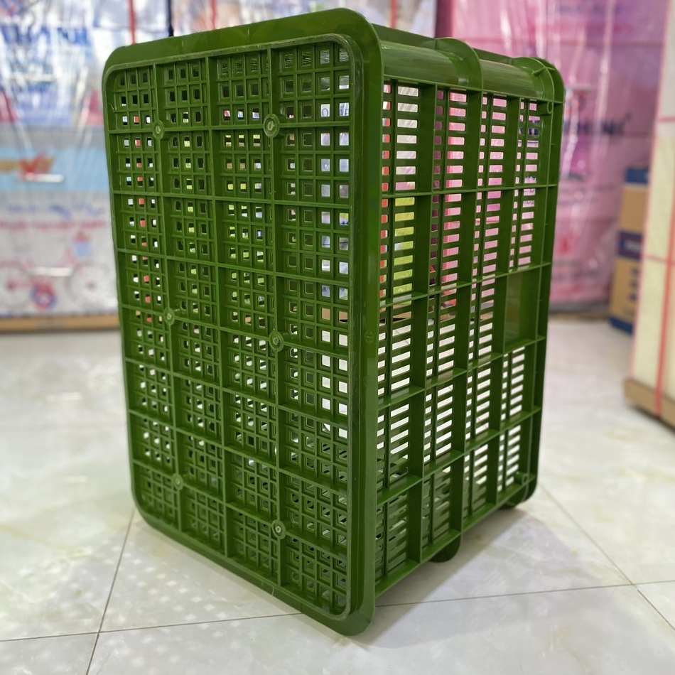 Sóng nhựa hở 3T9 model HS005 màu xanh lục đựng trái cây, dụng cụ, thủy hải sản