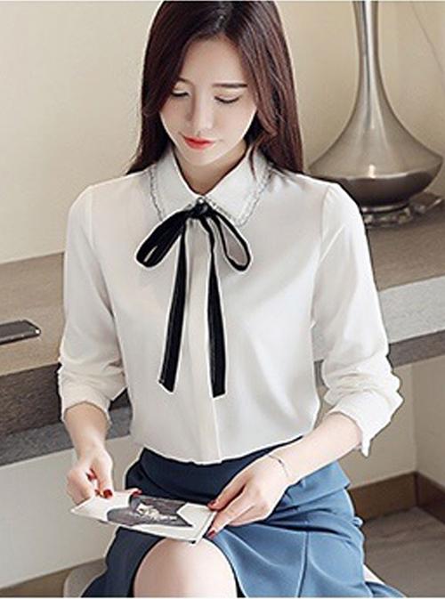 Áo Sơ Mi Nữ Dài Tay Thanh Lịch