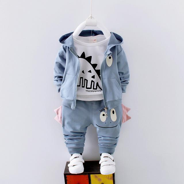 Bé Bé Trai Quần Áo Bộ Thu Xuân Sơ Sinh Cotton Thời Trang Áo Khoác + Áo + Quần 3 Tracksuits Cho Bebe Bé Trai tập Đi Giày Bộ