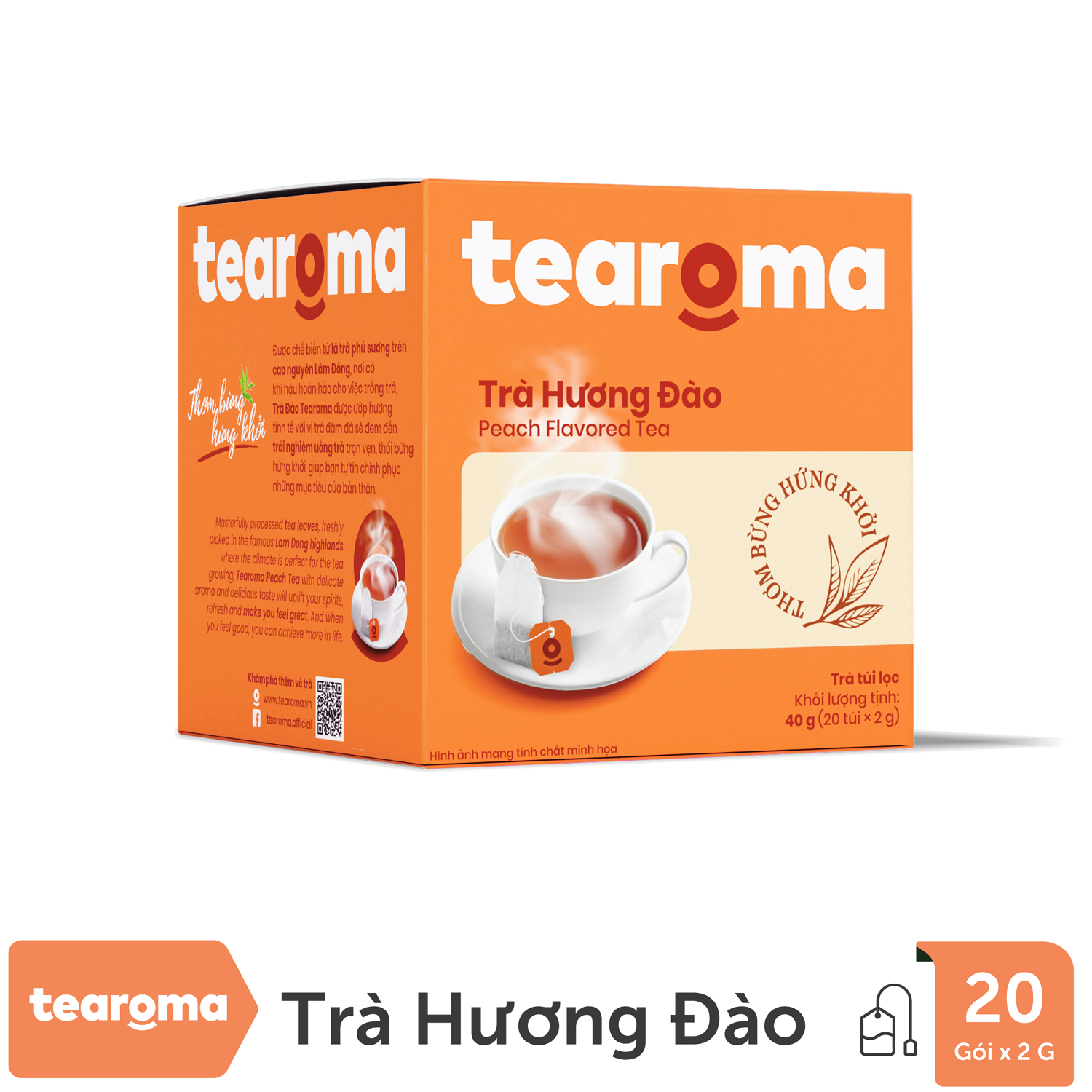 Trà túi lọc Đào Tearoma