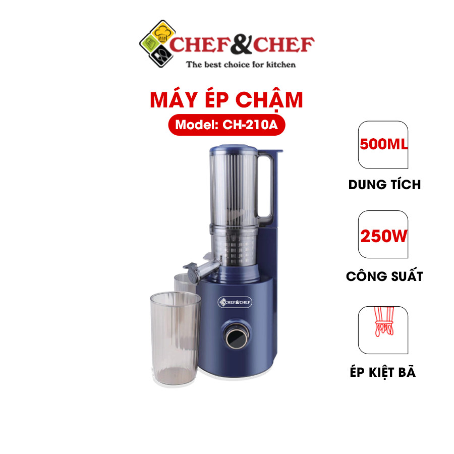 Máy ép chậm cao cấp CHEF&amp;CHEF mã CH-210A thiết kế sang trọng- Hàng chính hãng.