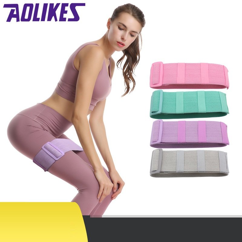 Dây Kháng Lực Tập Mông Đùi Có Khóa Điều Chỉnh 120Ib, Dây Miniband, Đàn Hồi Kháng Lực Tập Mông Aolikes Tự Do Điều Chỉnh Chu Vi - Màu Tím