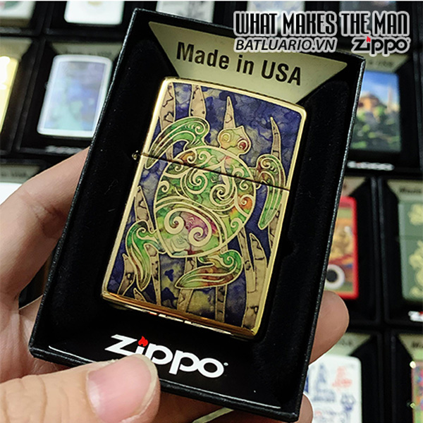 Bật Lửa Zippo 254B Fuzion Turtle Design