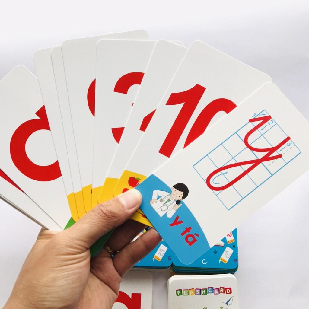 Bộ 42 thẻ flashcard học tiếng việt có chữ ghép và chữ đơn,chữ số_ thẻ học tiếng việt cho bé- MT books