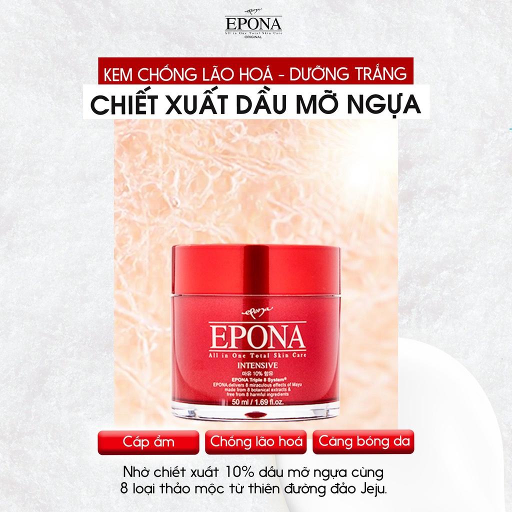 Kem Dưỡng Da Chống Lão Hóa, Dưỡng Sáng Da Dầu Ngựa Epona All In One Total Skin Care Intensive 50ml