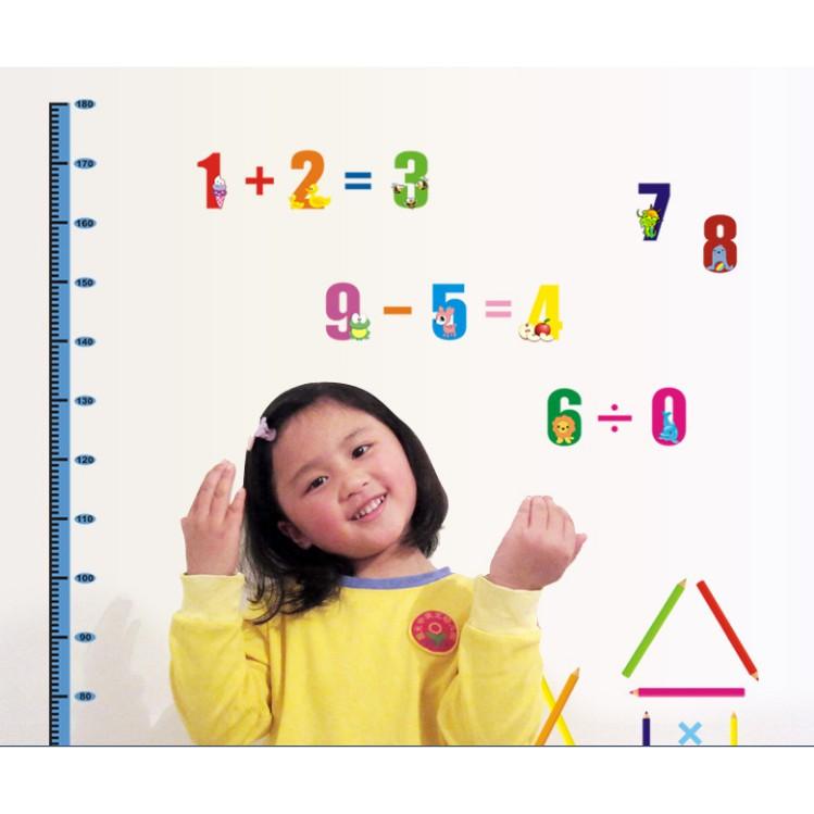 Decal trang trí tường Thước Đo Số Thứ Tự cho Trẻ