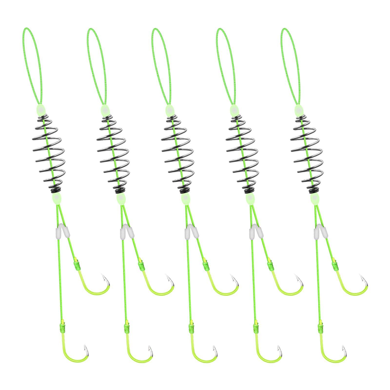 Spring Double Barbed Hooks Fishing Hooks, Saltwater Fish Hooks Sea Fishhook Fish Feeder Accessories Spring Hook