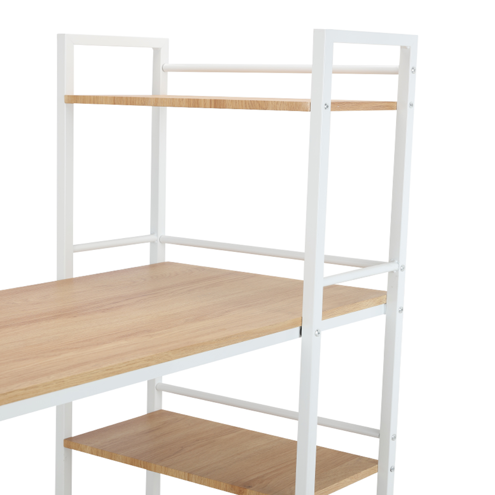 Bàn làm việc học tập đa năng kèm kệ 4 tầng CONNER mặt gỗ cao cấp kết hợp khung thép sơn tĩnh điện trắng | Index Living Mall - Phân phối độc quyền tại Việt Nam