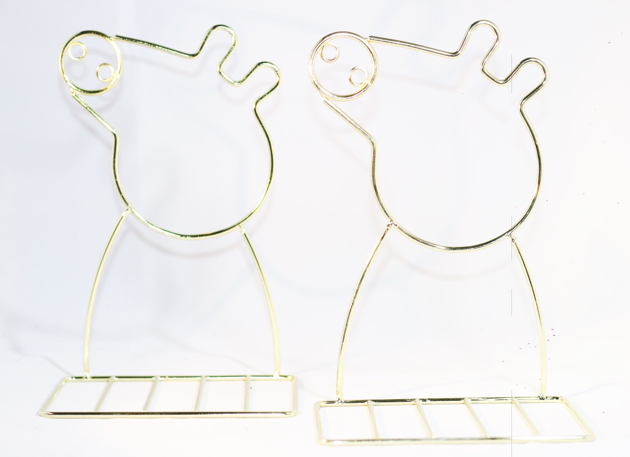 Giá Chặn Sách Kim Loại Để Bàn Hình Heo Peppa - Màu Vàng (Bộ 2 Cái)