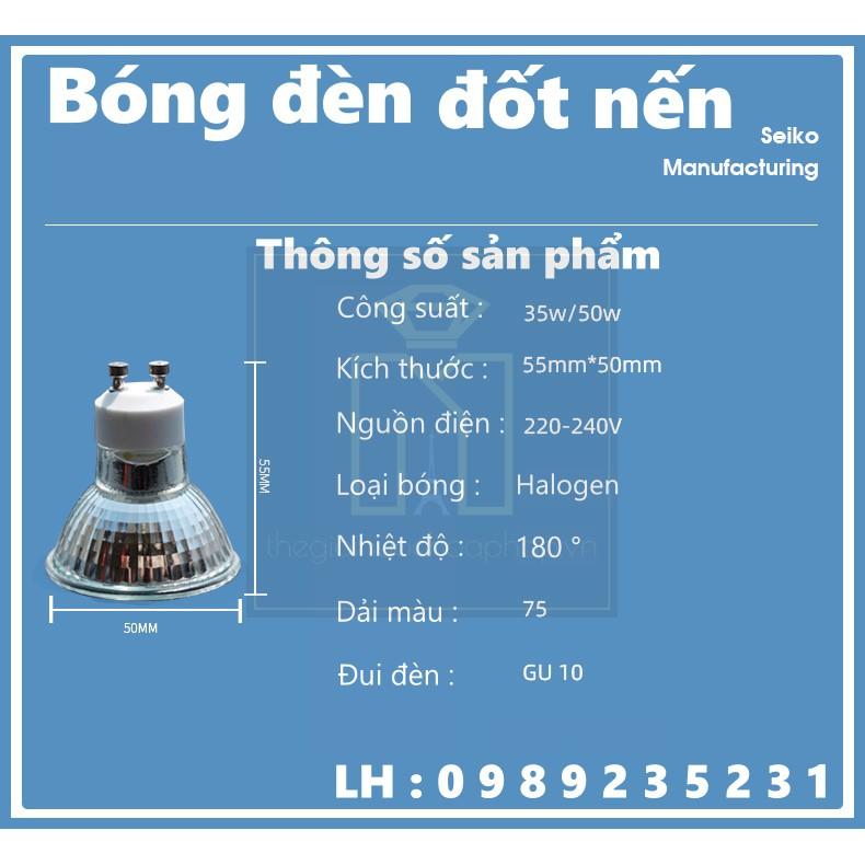 Bóng đèn halogen GU10 - Bóng đèn đốt nến - Phụ kiện nến Yankee, Bath and body works - Phụ kiện thơm phòng