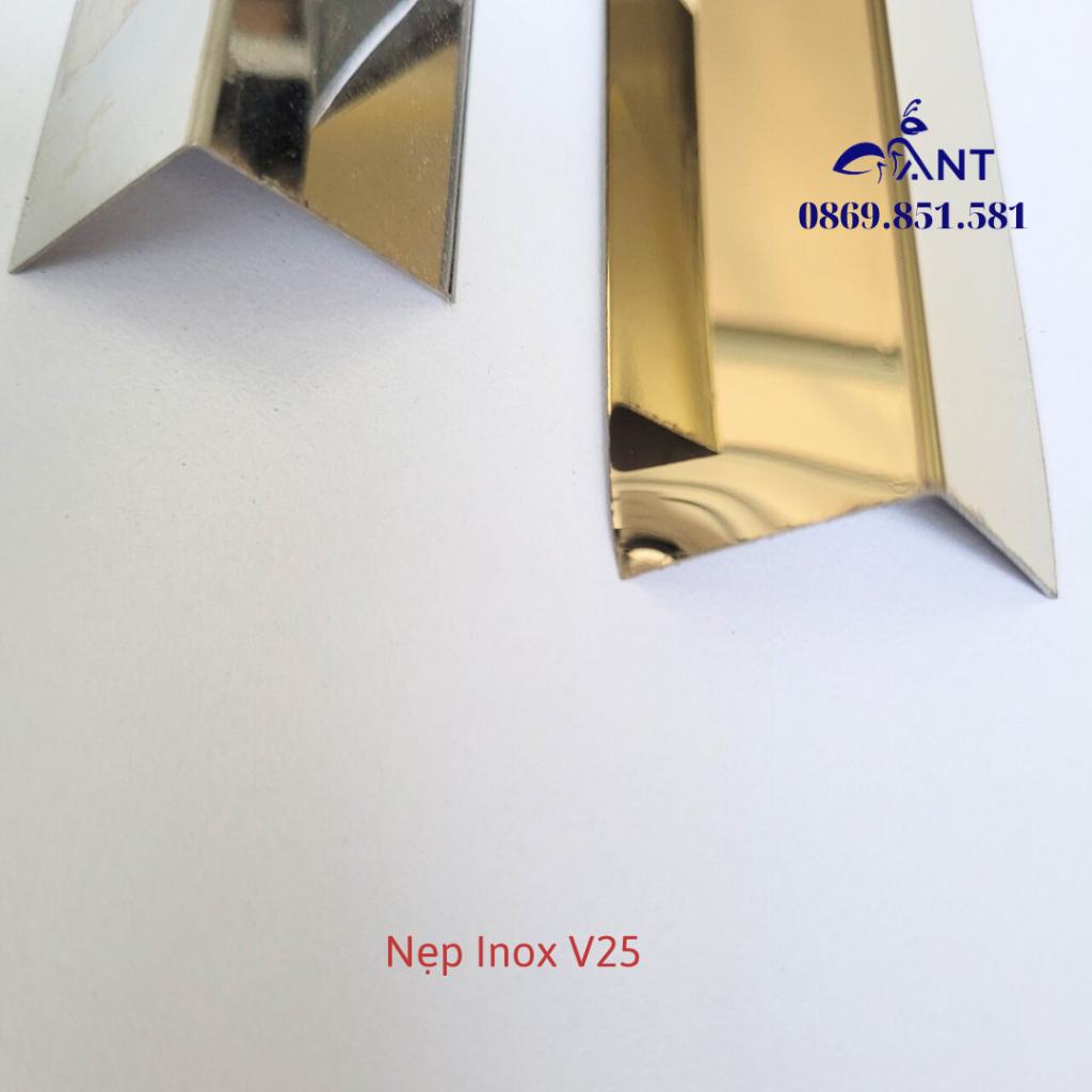 Nẹp Inox V25 Đen Xước, nẹp ốp góc tường, nẹp ốp cầu thang, nẹp trang trí, dày 0.4, thanh dài 2m7 hoặc thanh dài 3m