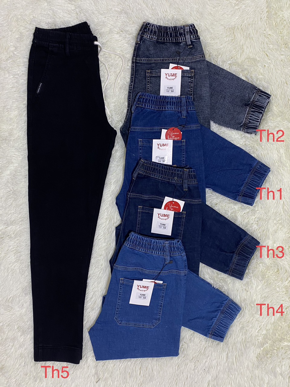 Quần dài jean lưng thun cao cấp có size 30-44 . Vải dày và co giãn